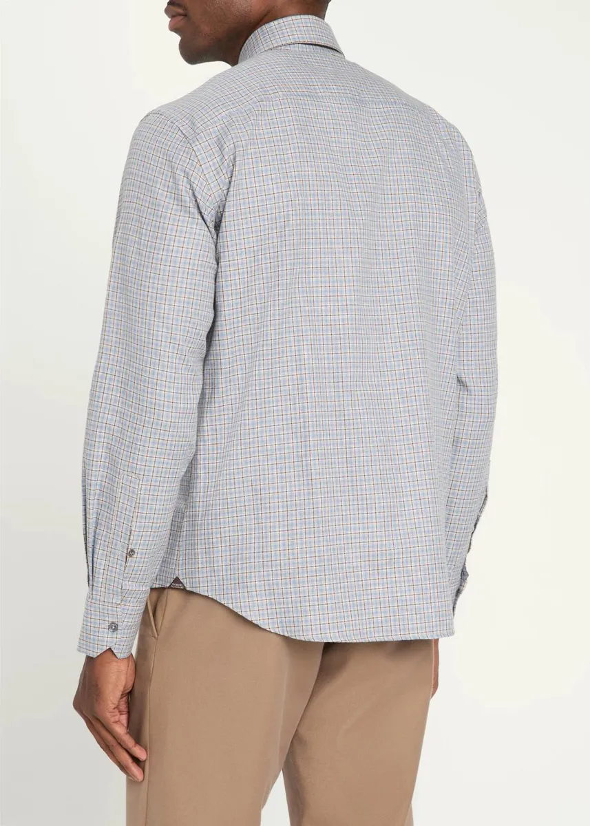 Baldassari Santini Plaid Cotton Shirt | Thumbnail 3