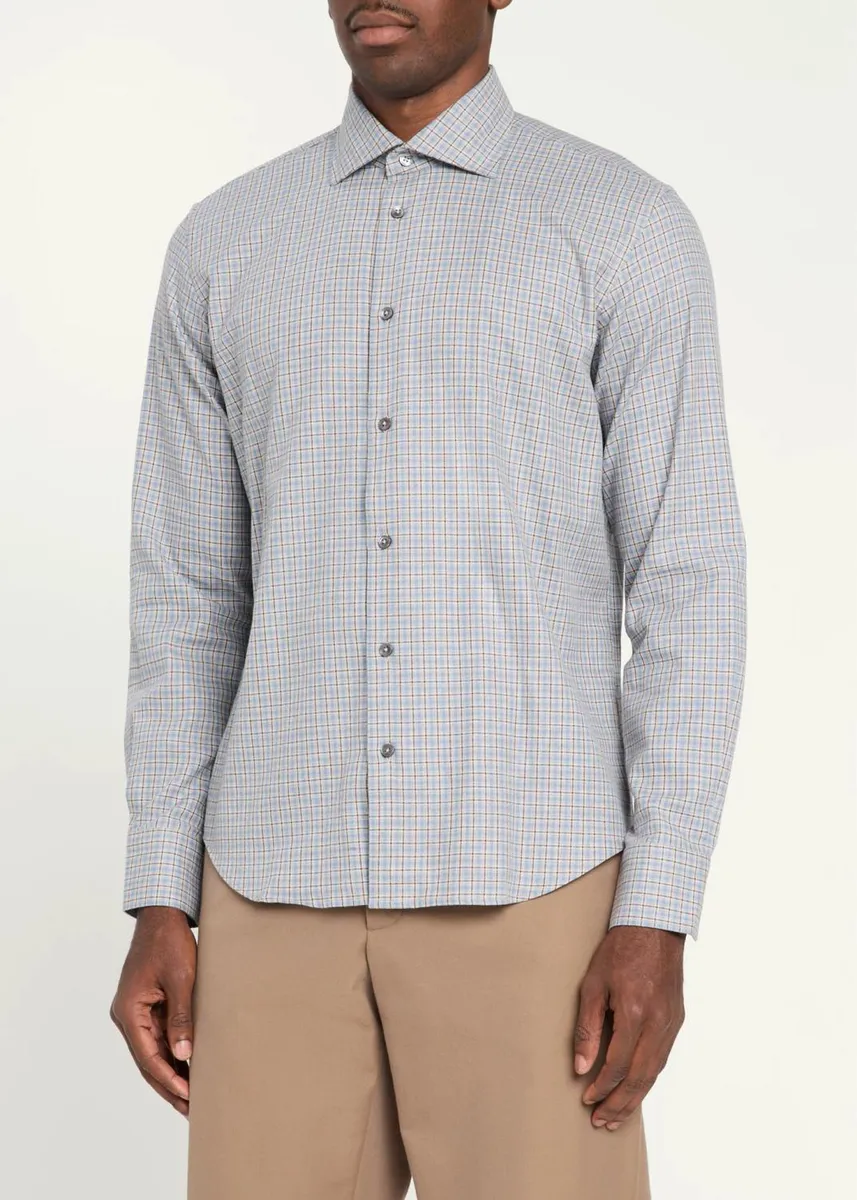 Baldassari Santini Plaid Cotton Shirt | Thumbnail 4