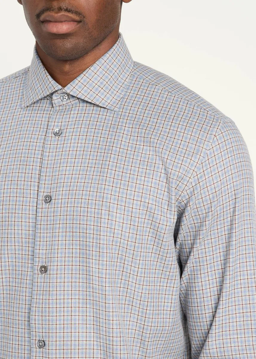 Baldassari Santini Plaid Cotton Shirt | Thumbnail 5