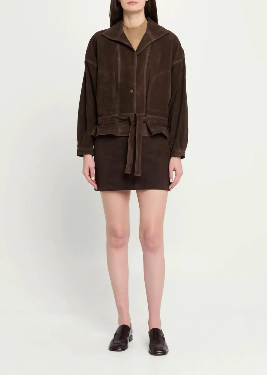 RE/DONE Debbie Belted Suede Jacket | Thumbnail 2
