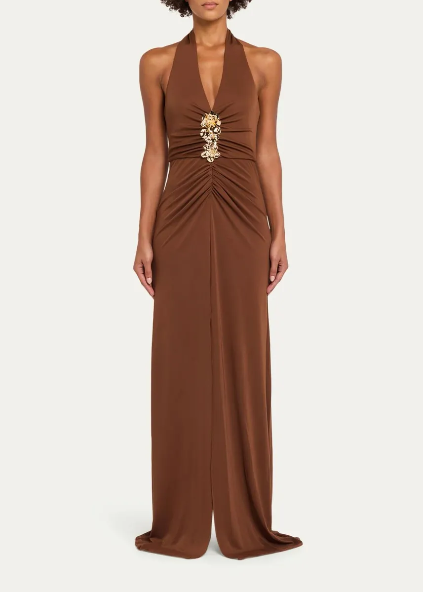Cinq à Sept Kessan Embellished Halter Gown | Thumbnail 2