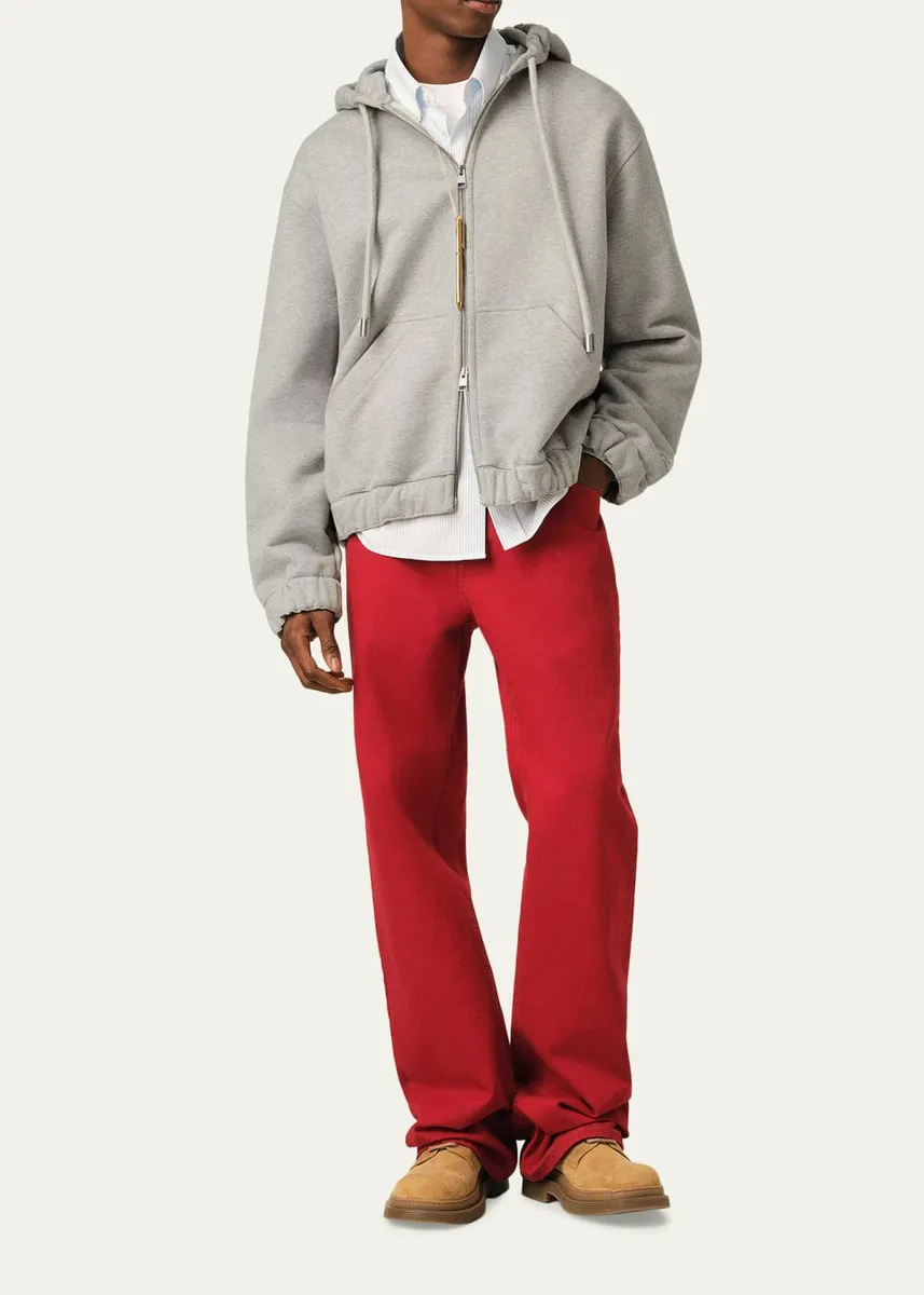 AMI PARIS Men's Heavyweight Cotton Zip Hoodie | Thumbnail 2