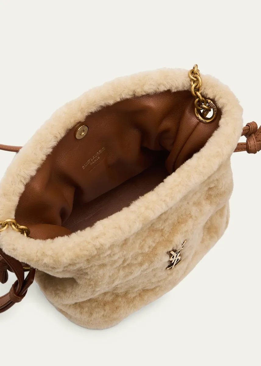 Saint Laurent Jamie Mini YSL Shearling & Leather Shoulder Bag | Thumbnail 4