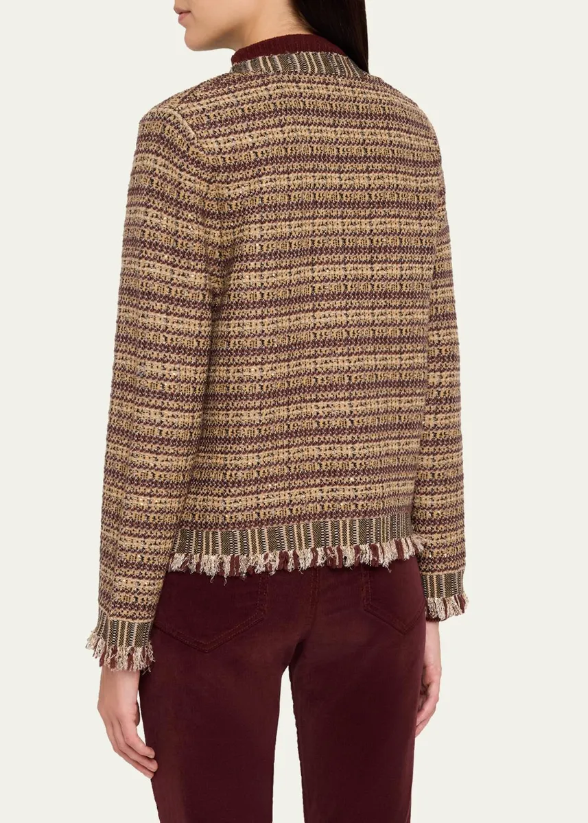 Veronica Beard Sariyah Striped Wool-Blend Knit Jacket | Thumbnail 3 Veronica Beard Sariyah Striped Wool-Blend Knit Jacket | Thumbnail 3