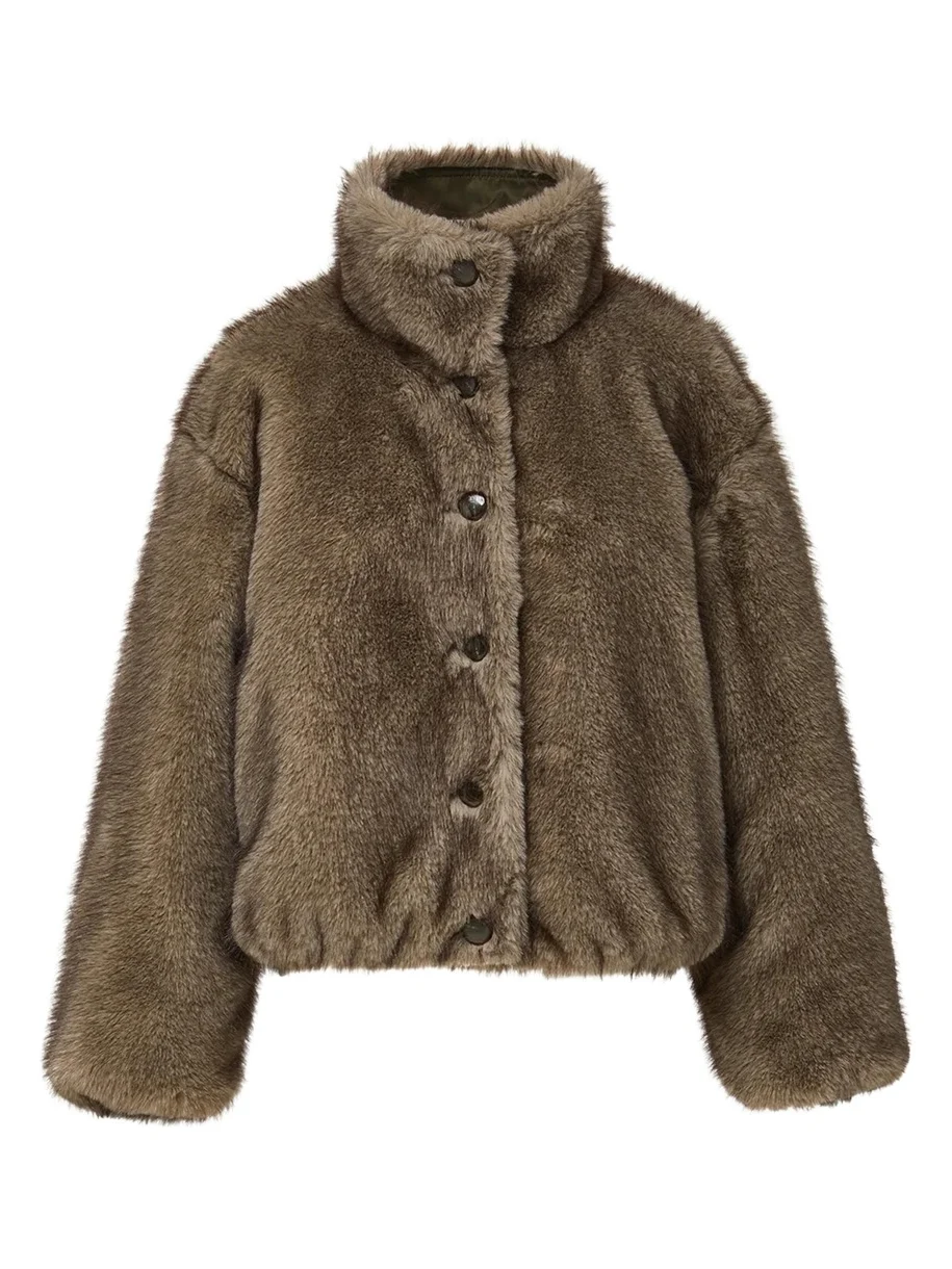 Veronica Beard Varell Reversible Faux Fur Bomber Jacket