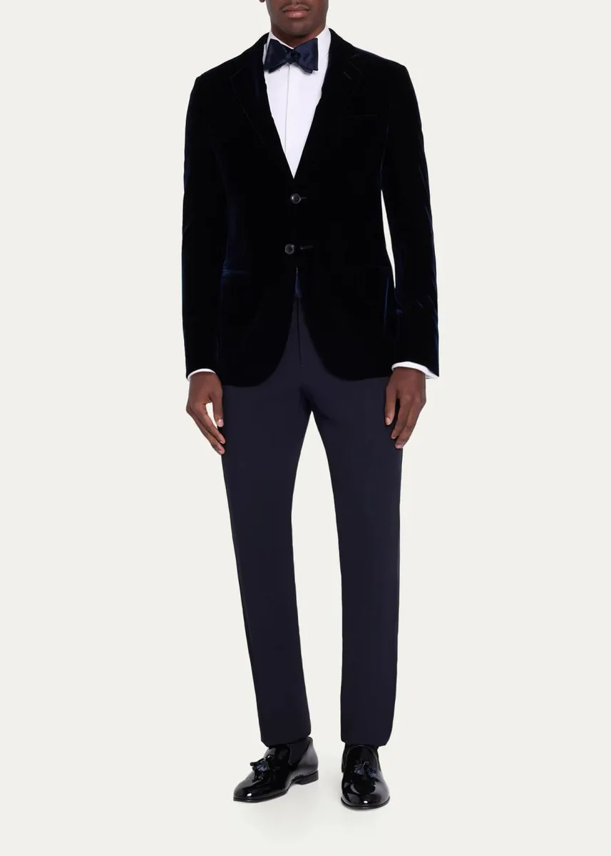 Giorgio Armani Men's Velvet Single-Breasted Velvet Dinner Jacket | Thumbnail 2 Giorgio Armani Men's Velvet Single-Breasted Velvet Dinner Jacket | Thumbnail 2