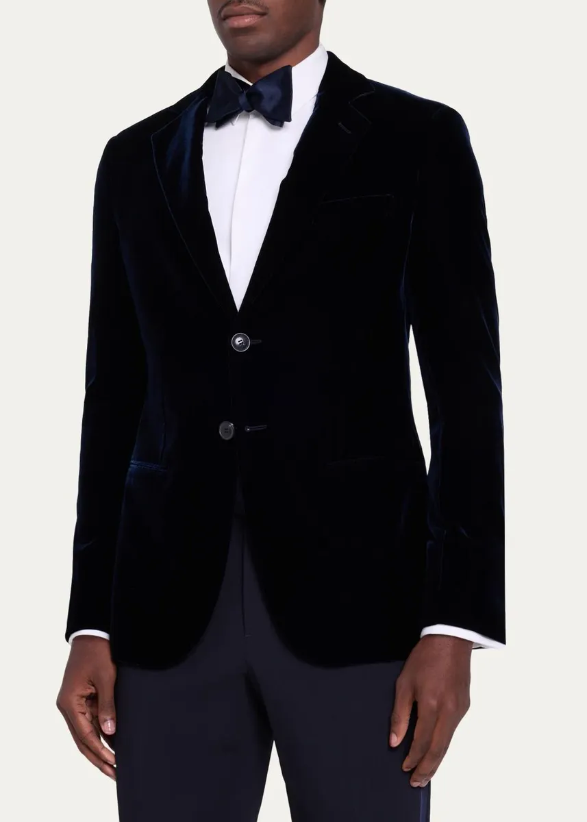 Giorgio Armani Men's Velvet Single-Breasted Velvet Dinner Jacket | Thumbnail 4 Giorgio Armani Men's Velvet Single-Breasted Velvet Dinner Jacket | Thumbnail 4