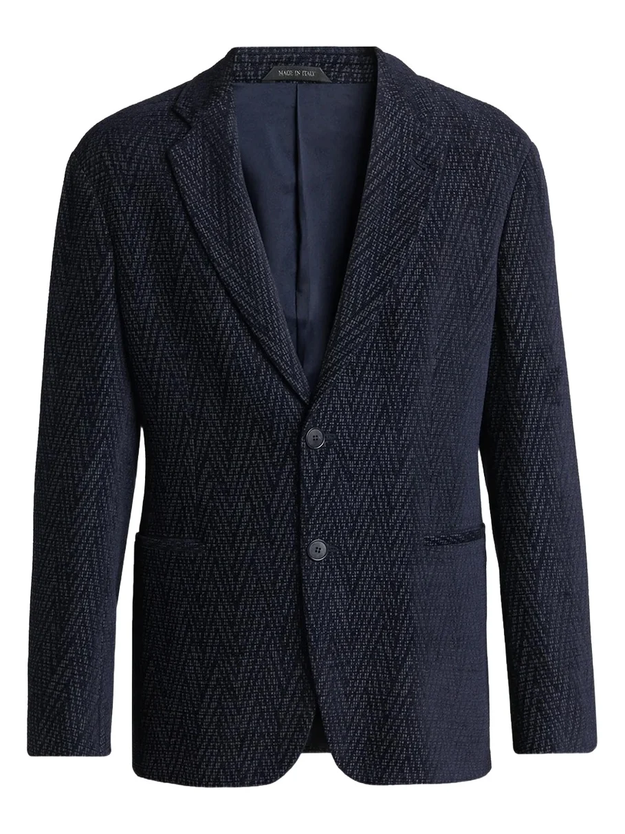 Men's Chevron Jacquard Single-Breasted Sport Coat Men's Chevron Jacquard Single-Breasted Sport Coat