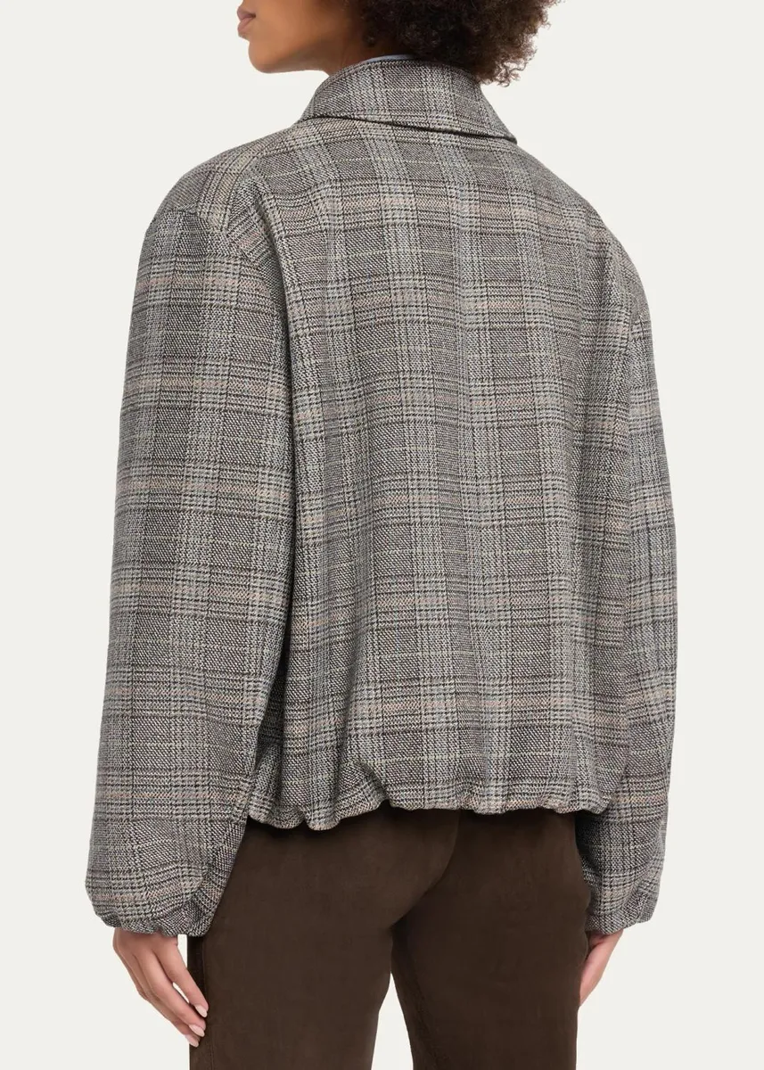 Lafayette 148 New York Glen Check Bomber Jacket | Thumbnail 3