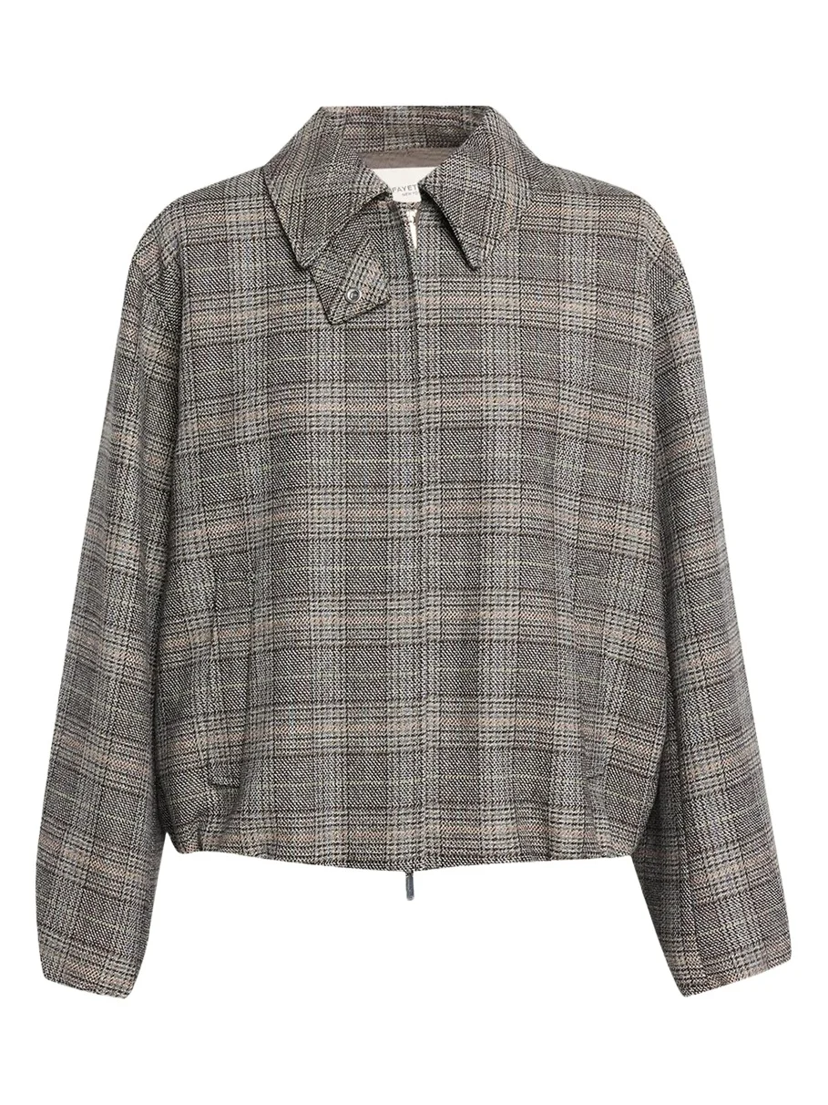 Lafayette 148 New York Glen Check Bomber Jacket