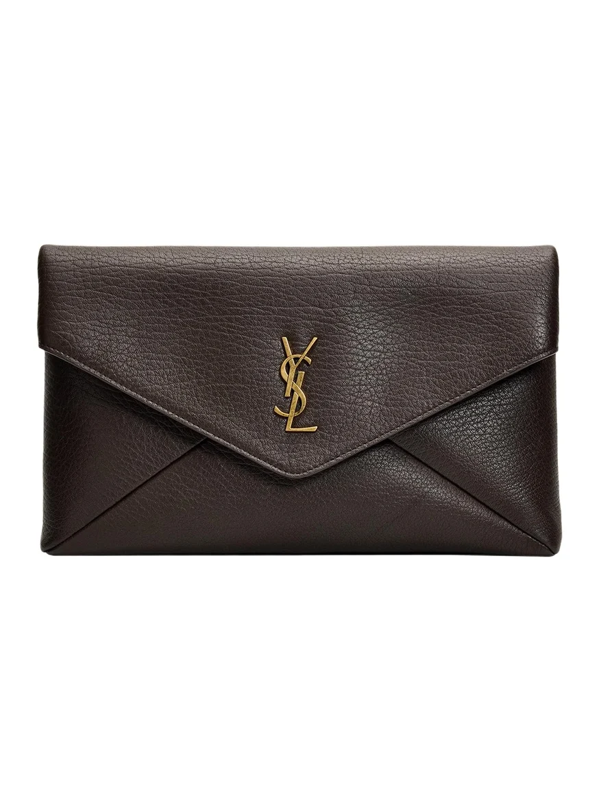 Saint Laurent Cassandre Large Leather Envelope Clutch