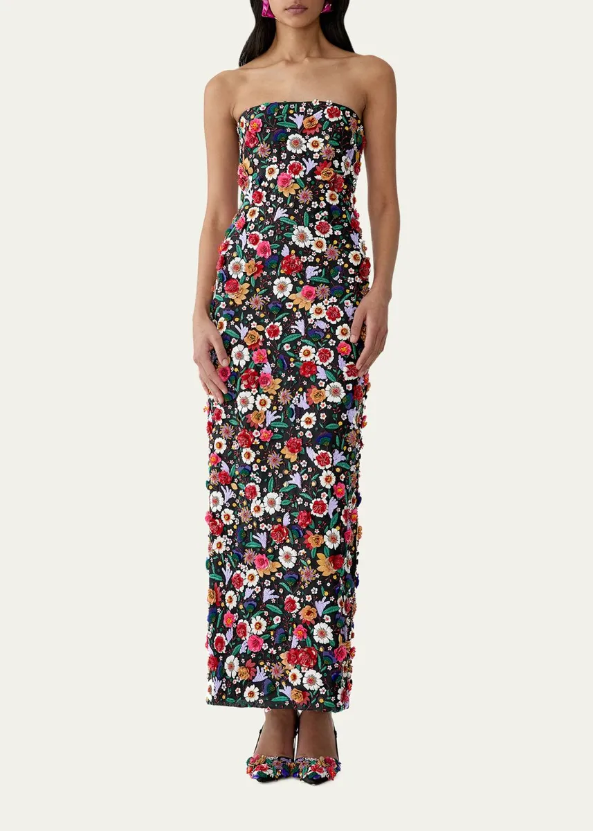 Carolina Herrera Embellished Strapless Ankle Dress | Thumbnail 2 Carolina Herrera Embellished Strapless Ankle Dress | Thumbnail 2