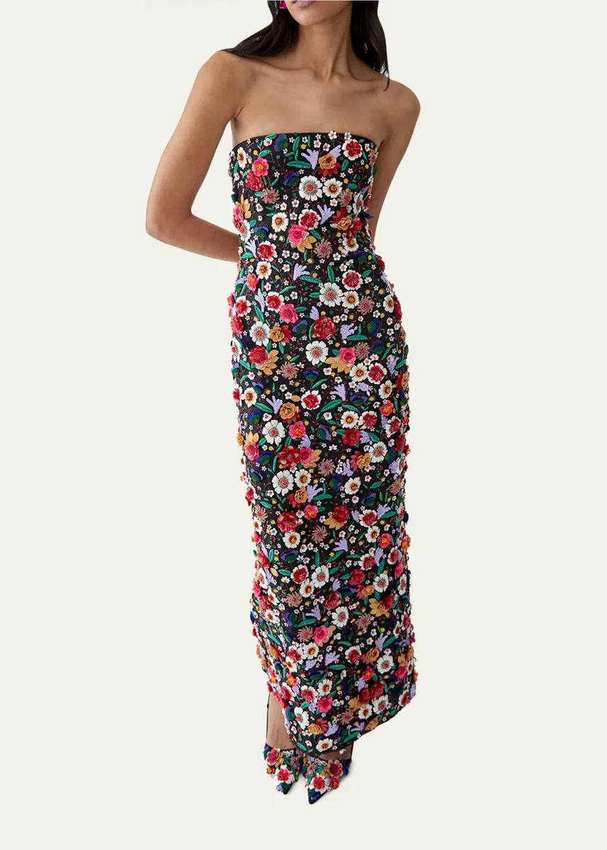Carolina Herrera Embellished Strapless Ankle Dress | Thumbnail 4 Carolina Herrera Embellished Strapless Ankle Dress | Thumbnail 4