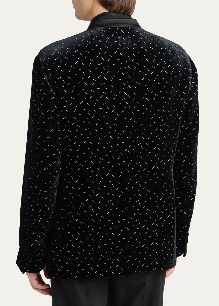 Giorgio Armani Men's Stamped Silk-Blend Velvet Blazer | Thumbnail 3
