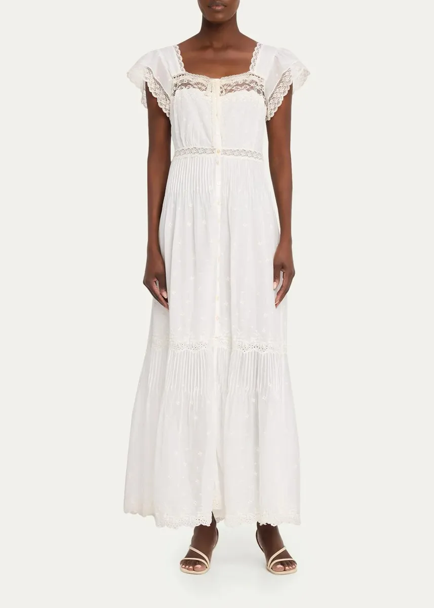 LoveShackFancy Georgine Eyelet Embroidered Maxi Dress | Thumbnail 2 LoveShackFancy Georgine Eyelet Embroidered Maxi Dress | Thumbnail 2