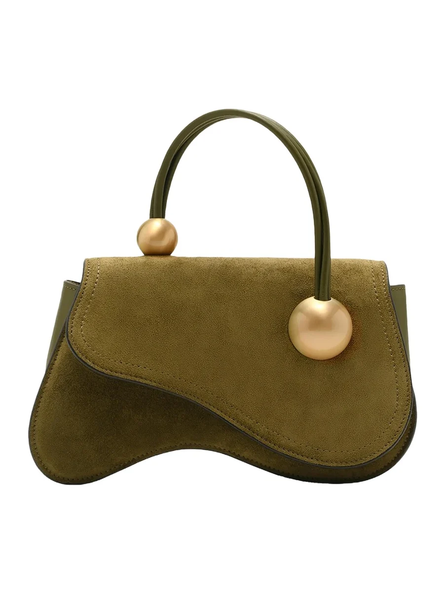 Kazia Beaded Suede Top-Handle Bag