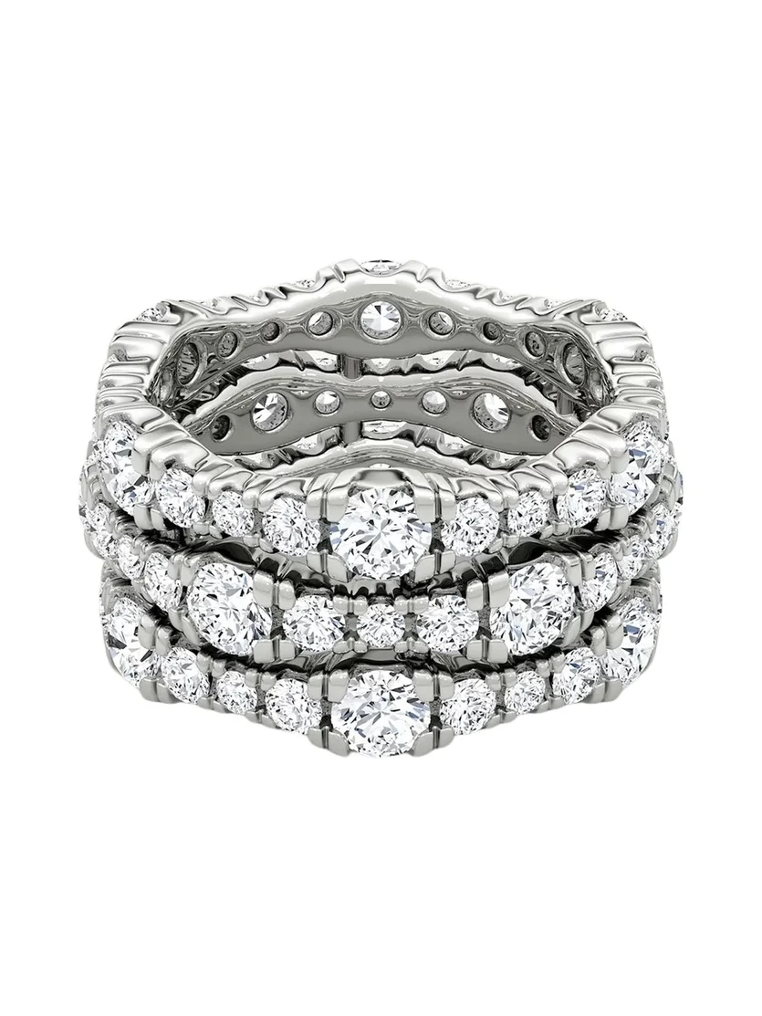 14K White Gold Lab-Grown Diamond Multi-Row Ring 14K White Gold Lab-Grown Diamond Multi-Row Ring