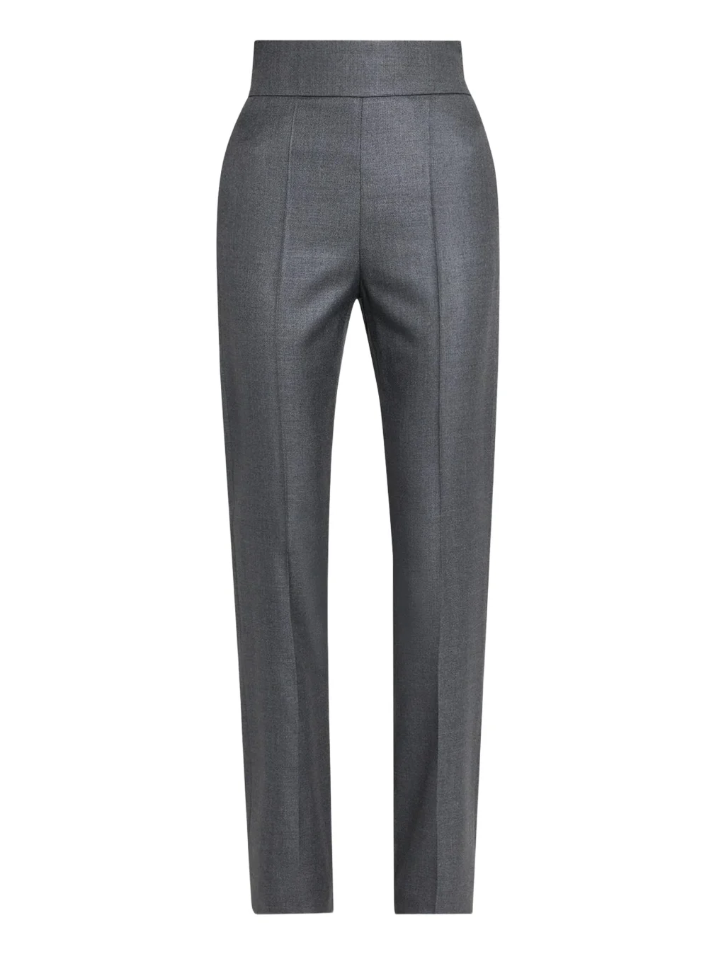High Rise Wool-Silk Straight-Leg Trousers High Rise Wool-Silk Straight-Leg Trousers