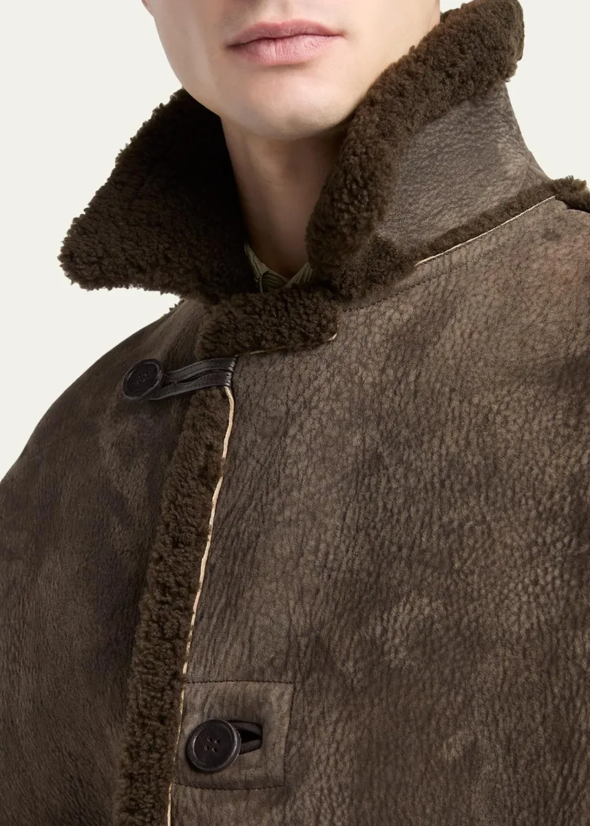 Giorgio Armani Men's Shearling-Trimmed Jacket | Thumbnail 5 Giorgio Armani Men's Shearling-Trimmed Jacket | Thumbnail 5