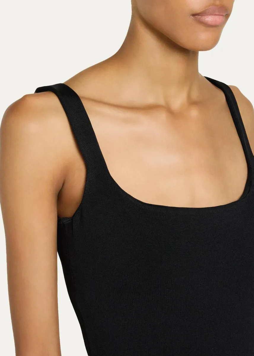 ALAÏA Square-Neck Sleeveless Mini Bodycon Dress | Thumbnail 5 ALAÏA Square-Neck Sleeveless Mini Bodycon Dress | Thumbnail 5