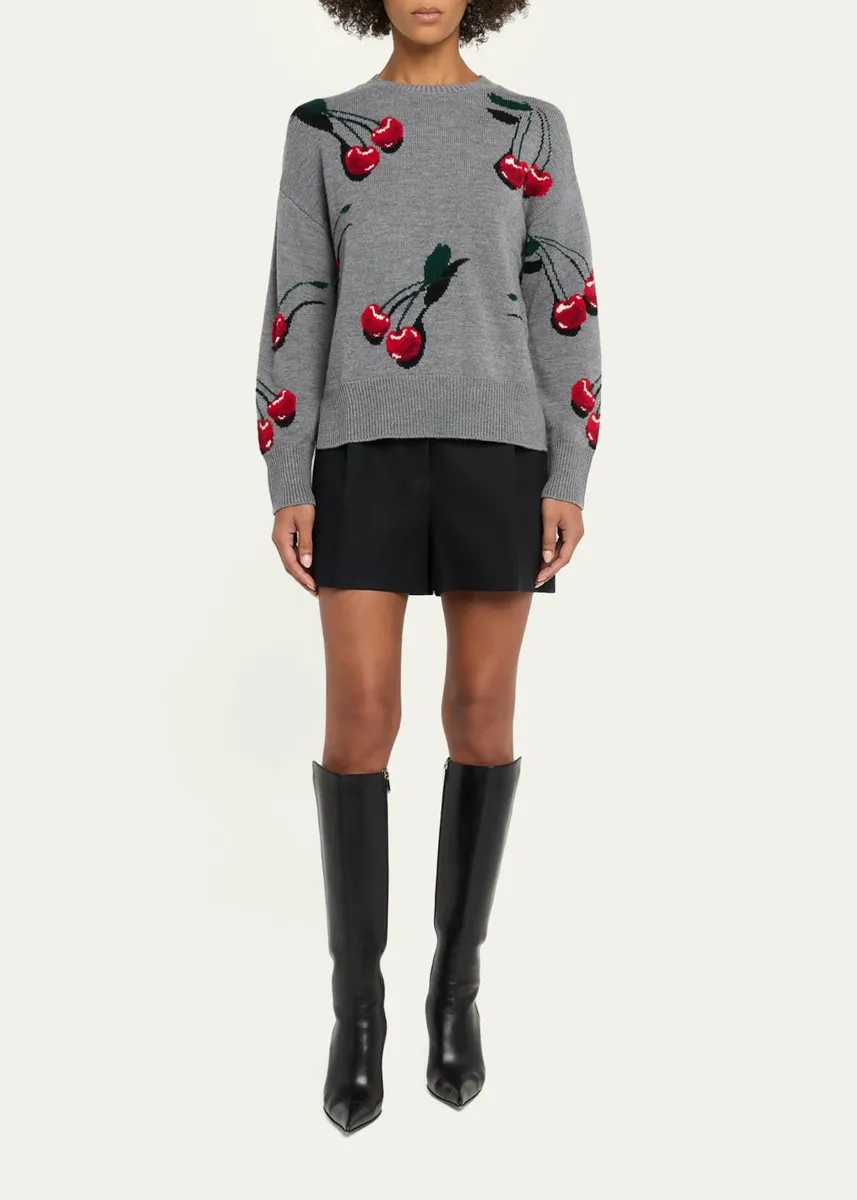 Monse Multi Cherry Wool Crewneck Sweater | Thumbnail 2 Monse Multi Cherry Wool Crewneck Sweater | Thumbnail 2