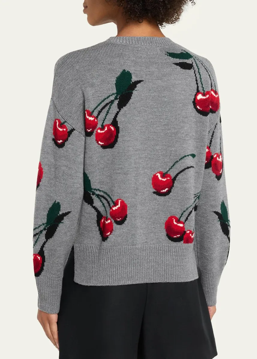 Monse Multi Cherry Wool Crewneck Sweater | Thumbnail 3 Monse Multi Cherry Wool Crewneck Sweater | Thumbnail 3
