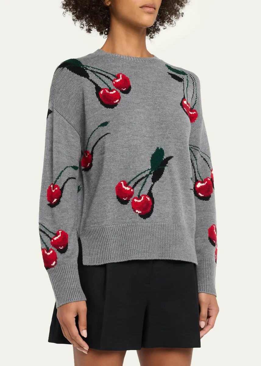 Monse Multi Cherry Wool Crewneck Sweater | Thumbnail 4 Monse Multi Cherry Wool Crewneck Sweater | Thumbnail 4