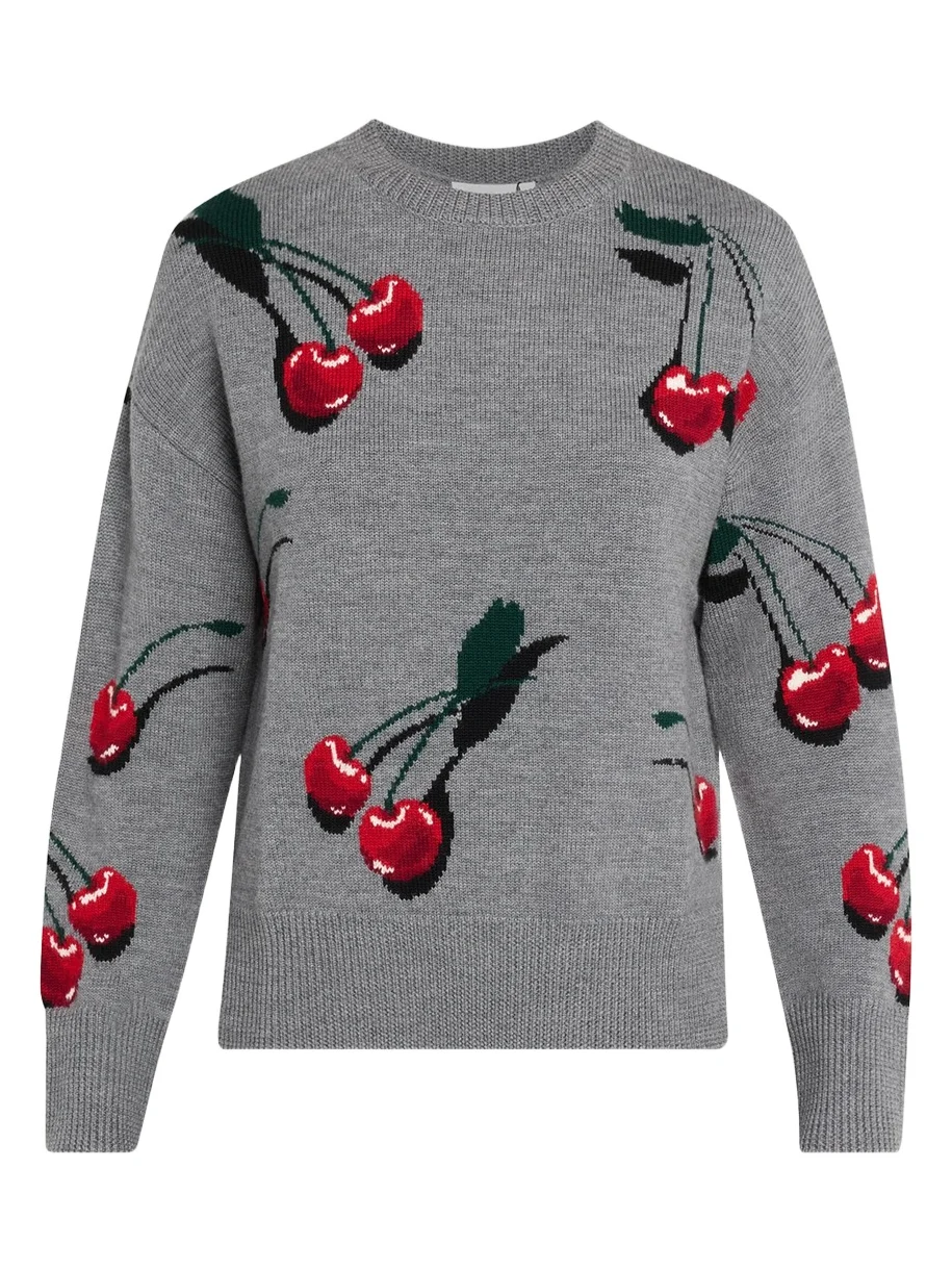 Multi Cherry Wool Crewneck Sweater Multi Cherry Wool Crewneck Sweater