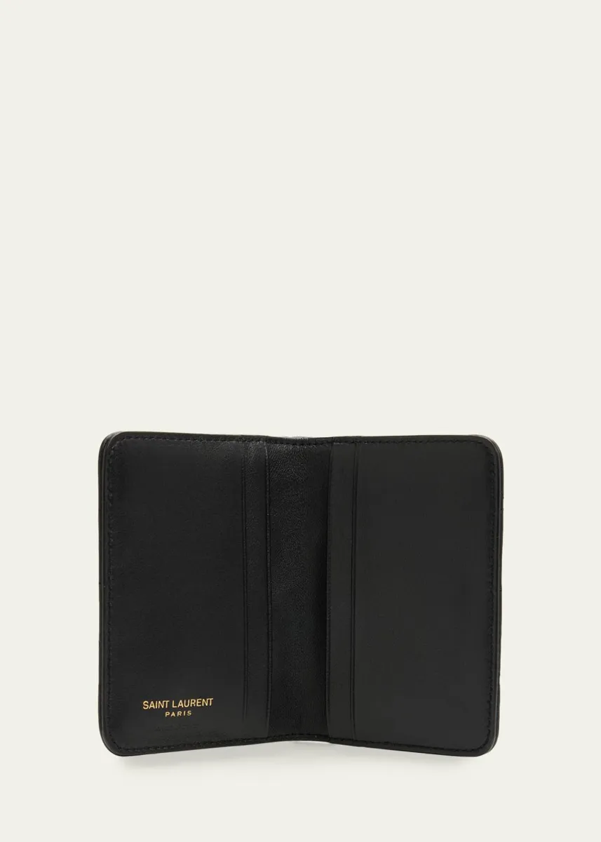 Saint Laurent Quilted Leather YSL Bi-Fold Card Case | Thumbnail 4 Saint Laurent Quilted Leather YSL Bi-Fold Card Case | Thumbnail 4
