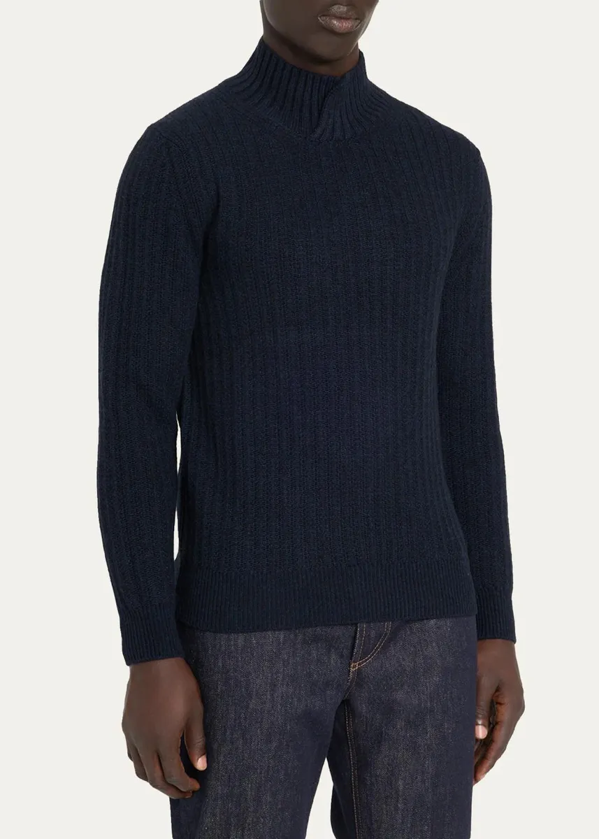 Baldassari Men's Fontana Ribbed Cotton Sweater | Thumbnail 4