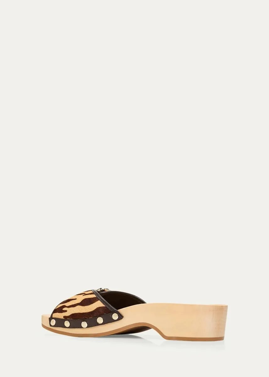 Loeffler Randall Paulie Tiger-Printed Calf Hair Clogs | Thumbnail 4