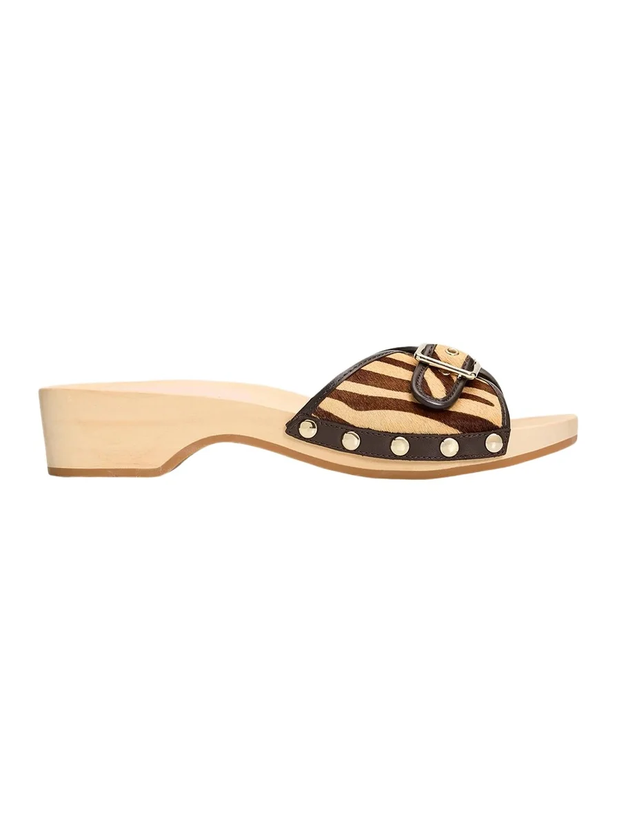 Loeffler Randall Paulie Tiger-Printed Calf Hair Clogs