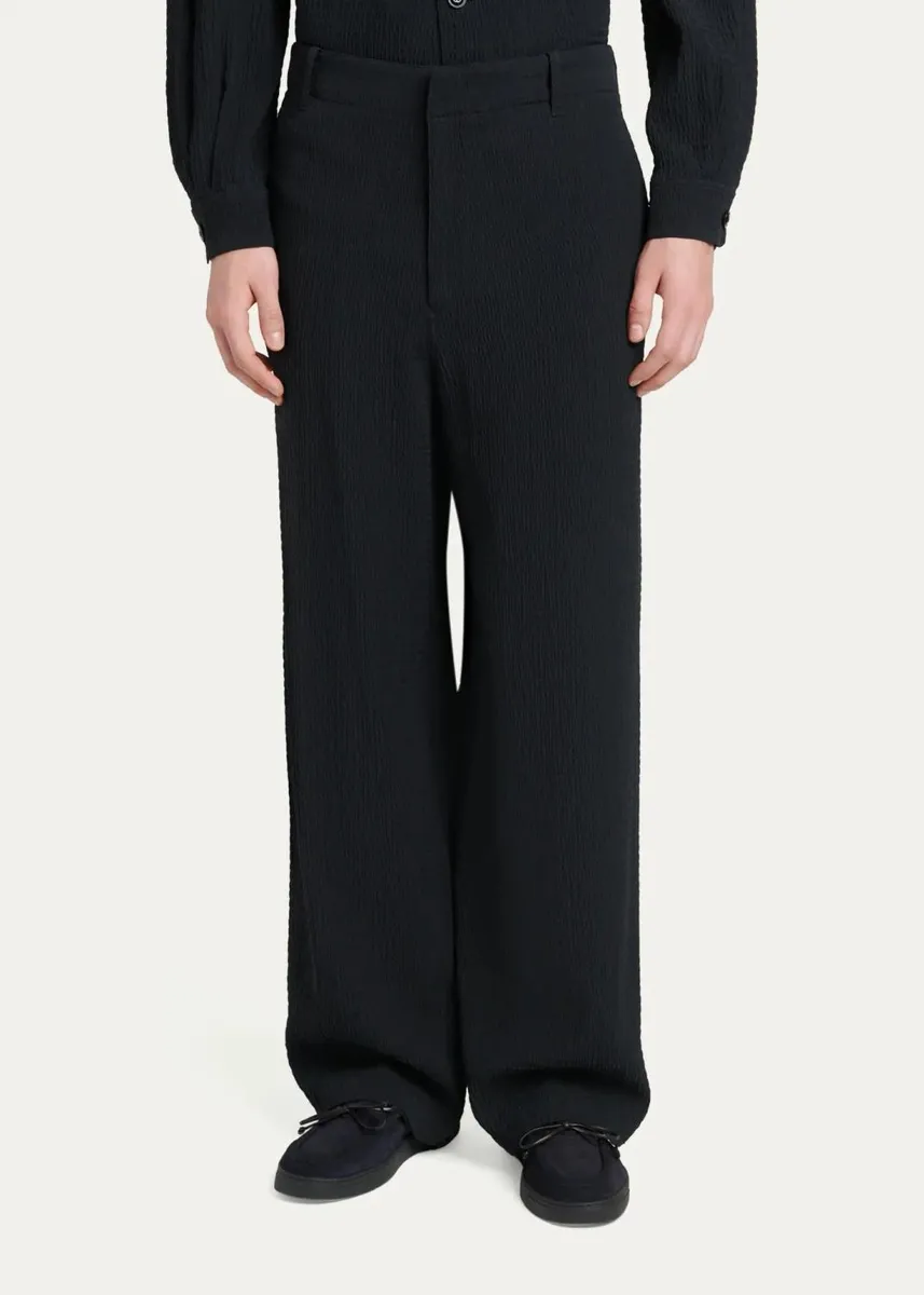 Giorgio Armani Men's Wool-Blend Slim-Fit Trousers | Thumbnail 4 Giorgio Armani Men's Wool-Blend Slim-Fit Trousers | Thumbnail 4