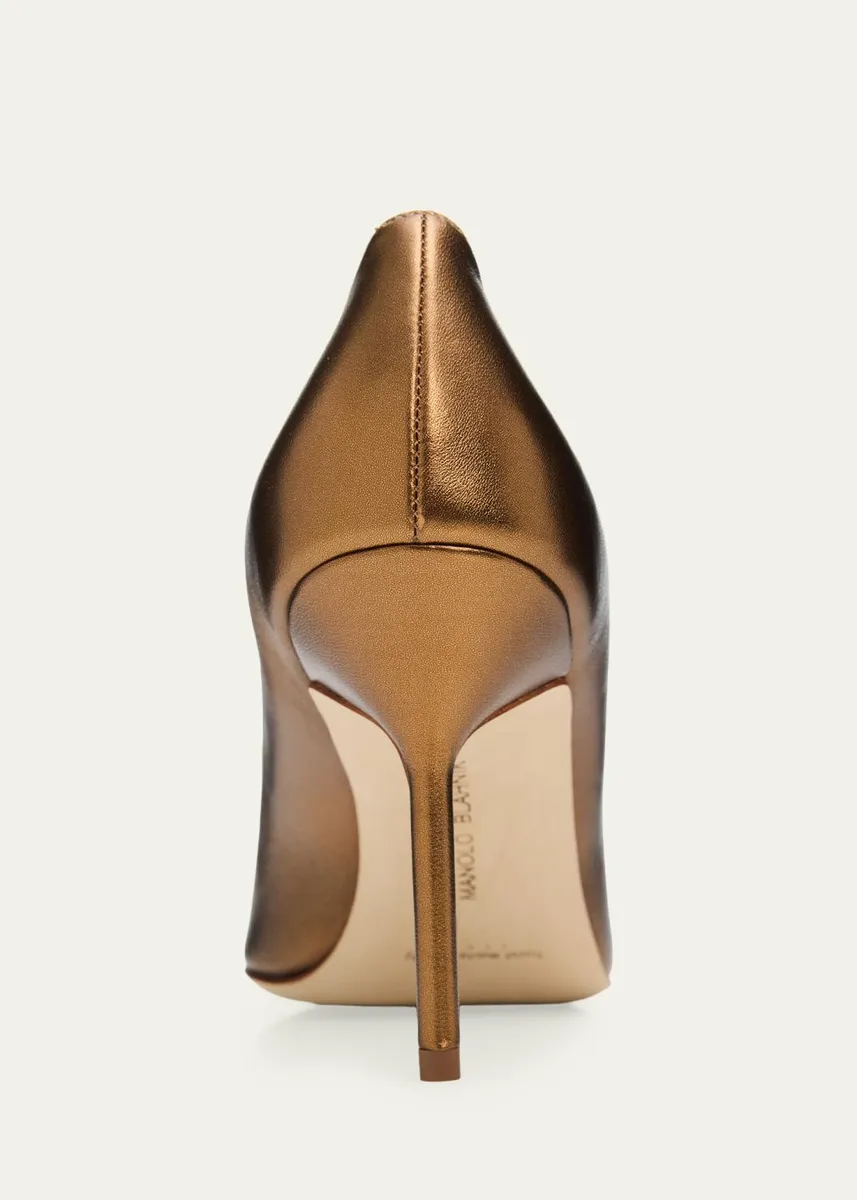 Manolo Blahnik 90mm BB Metallic Leather Pumps | Thumbnail 3
