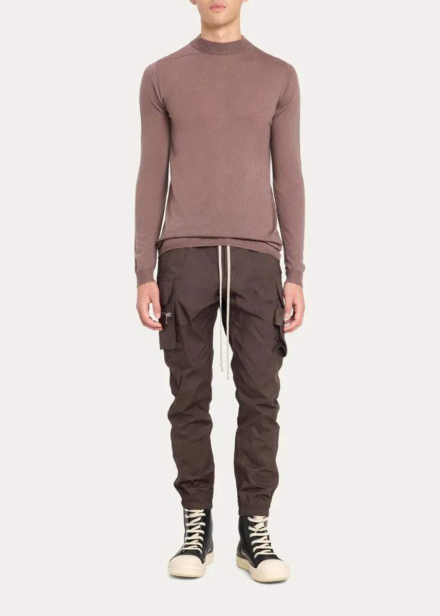 Rick Owens Men's Merino Wool Crewneck Sweater | Thumbnail 2 Rick Owens Men's Merino Wool Crewneck Sweater | Thumbnail 2