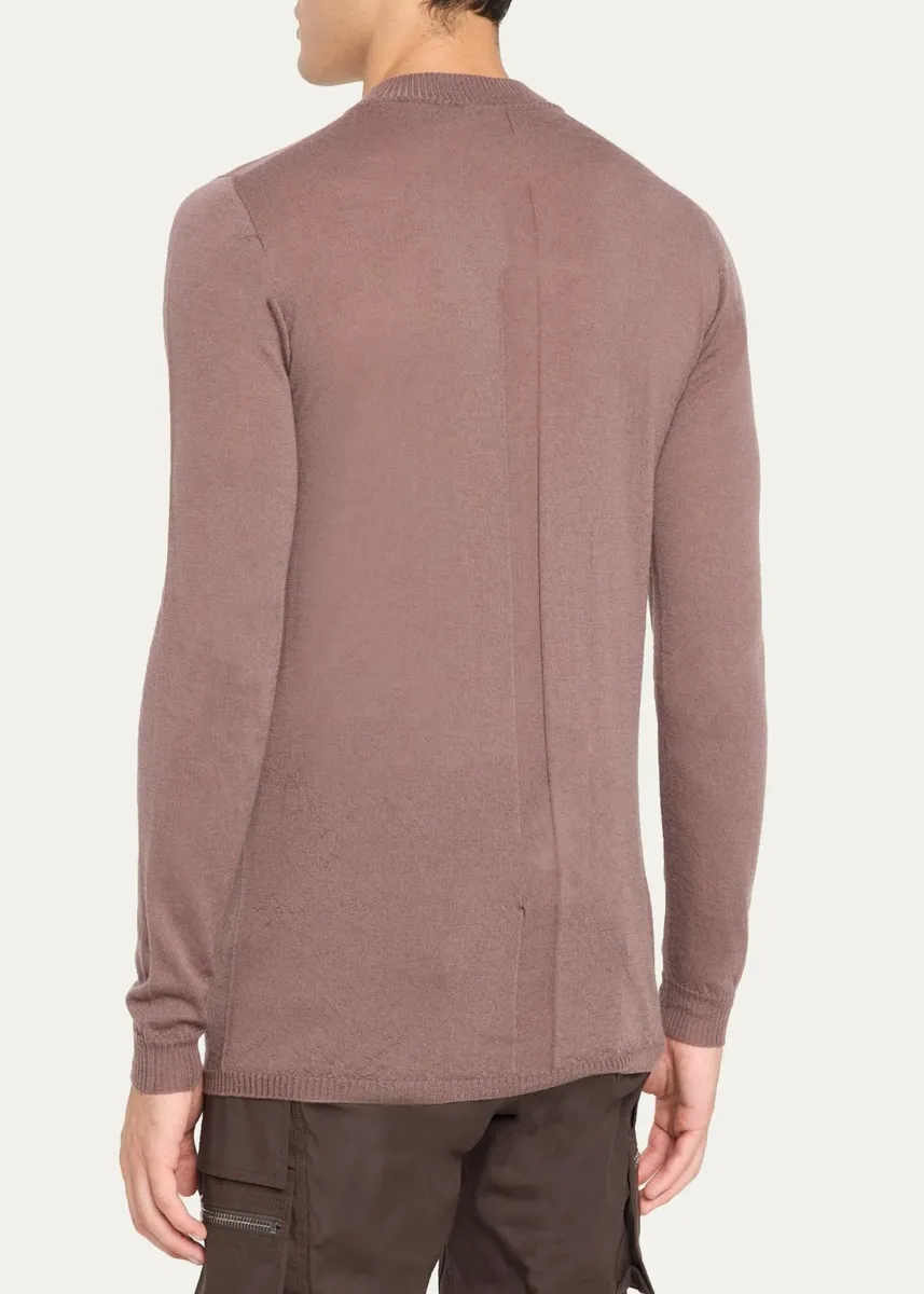 Rick Owens Men's Merino Wool Crewneck Sweater | Thumbnail 3 Rick Owens Men's Merino Wool Crewneck Sweater | Thumbnail 3