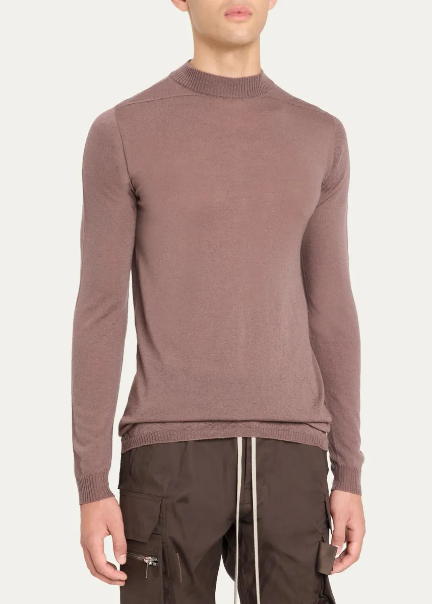 Rick Owens Men's Merino Wool Crewneck Sweater | Thumbnail 4 Rick Owens Men's Merino Wool Crewneck Sweater | Thumbnail 4