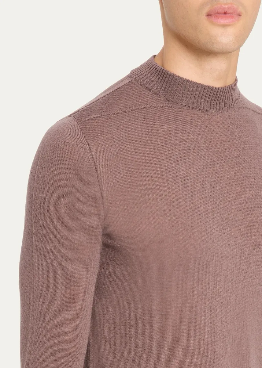 Rick Owens Men's Merino Wool Crewneck Sweater | Thumbnail 5 Rick Owens Men's Merino Wool Crewneck Sweater | Thumbnail 5