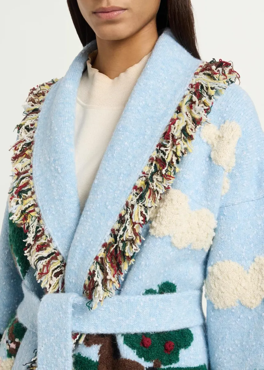 Alanui Casa Double-Jacquard Knit Fringed Wrap Cardigan | Thumbnail 5 Alanui Casa Double-Jacquard Knit Fringed Wrap Cardigan | Thumbnail 5