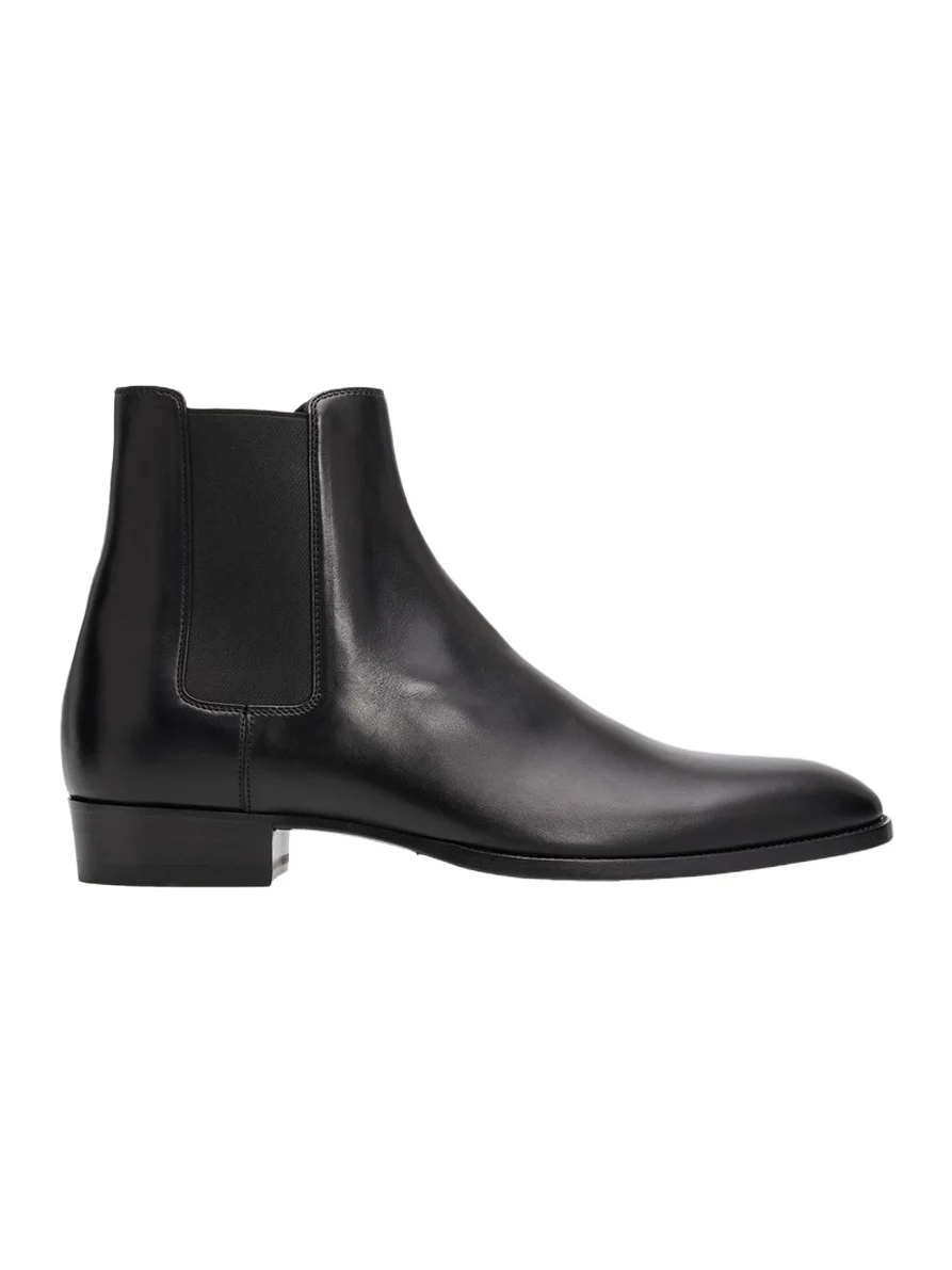 Saint Laurent Men's Wyatt 30 Leather Chelsea Boots