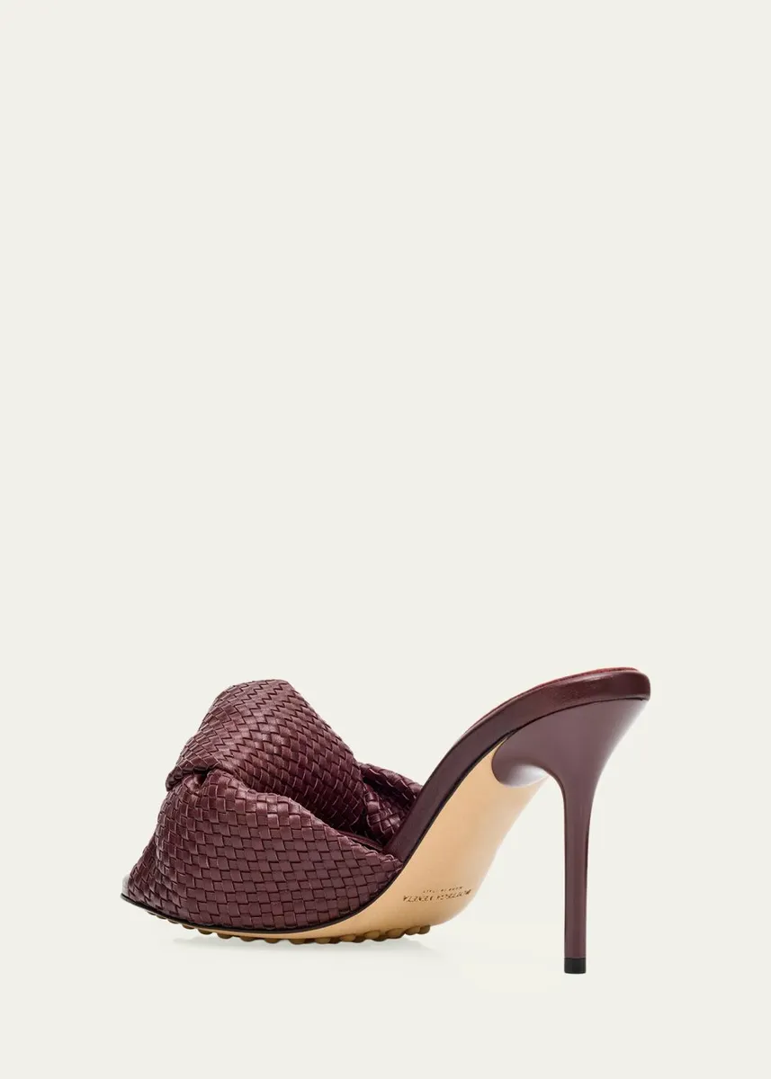 Bottega Veneta 90mm Cherry Intrecciato Leather Mules | Thumbnail 4 Bottega Veneta 90mm Cherry Intrecciato Leather Mules | Thumbnail 4