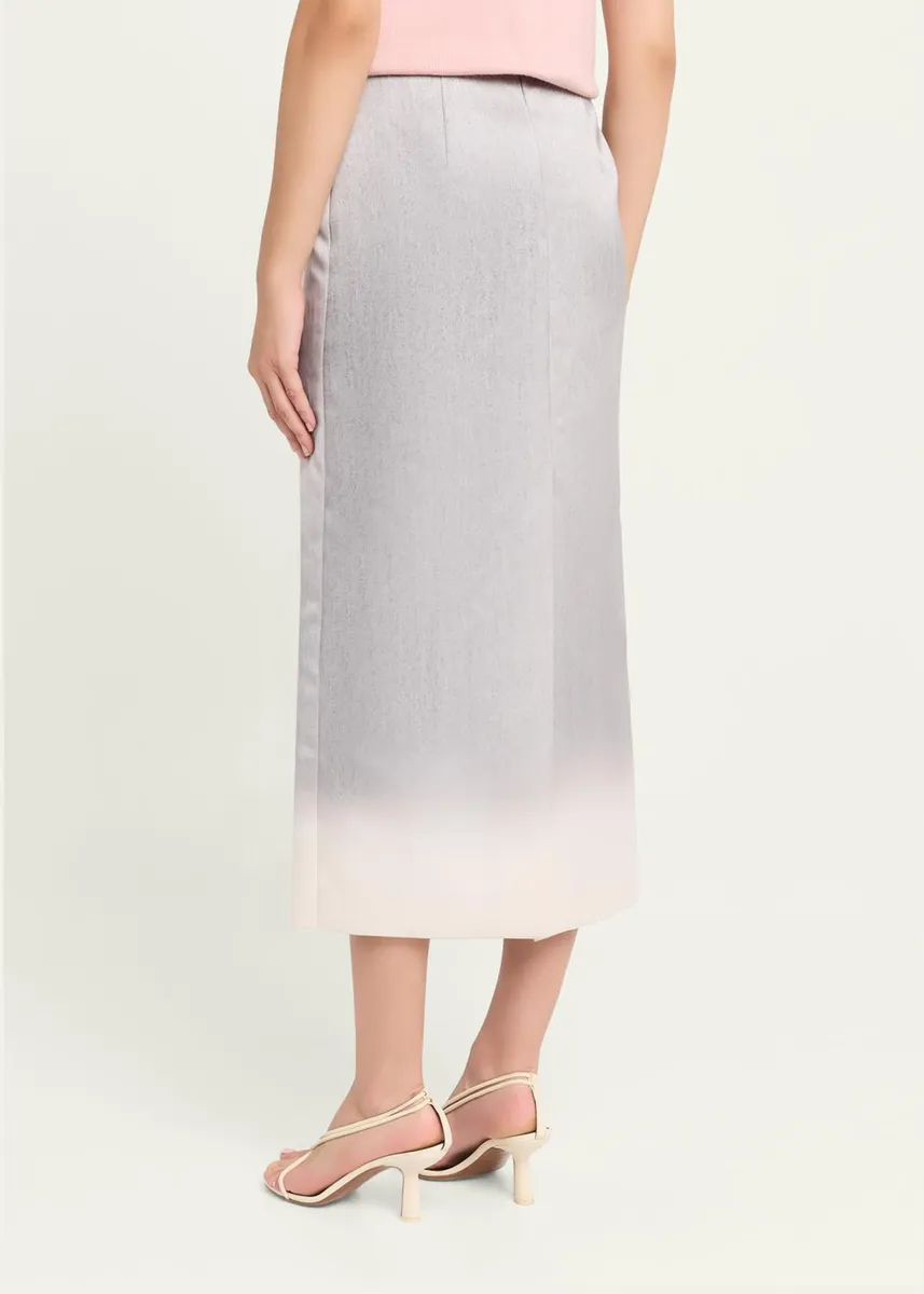 Oscar de la Renta Cosmos Flower-Print Satin Midi Skirt | Thumbnail 3 Oscar de la Renta Cosmos Flower-Print Satin Midi Skirt | Thumbnail 3