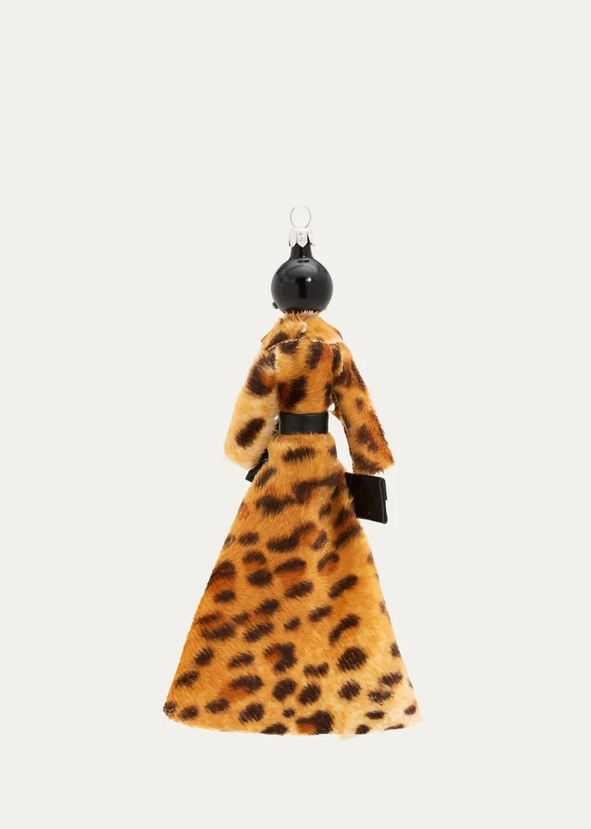 De Carlini Embellished Lady In Leopard Glass Ornament | Thumbnail 2 De Carlini Embellished Lady In Leopard Glass Ornament | Thumbnail 2