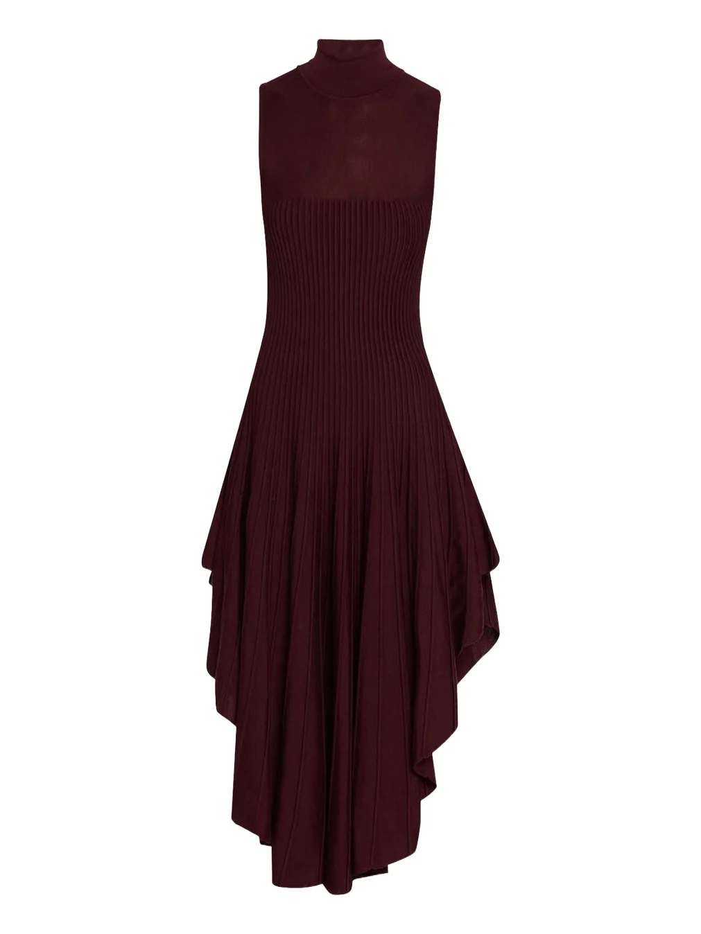 Mock-Neck Sleeveless Sculpted Pointed Midi Dress Mock-Neck Sleeveless Sculpted Pointed Midi Dress