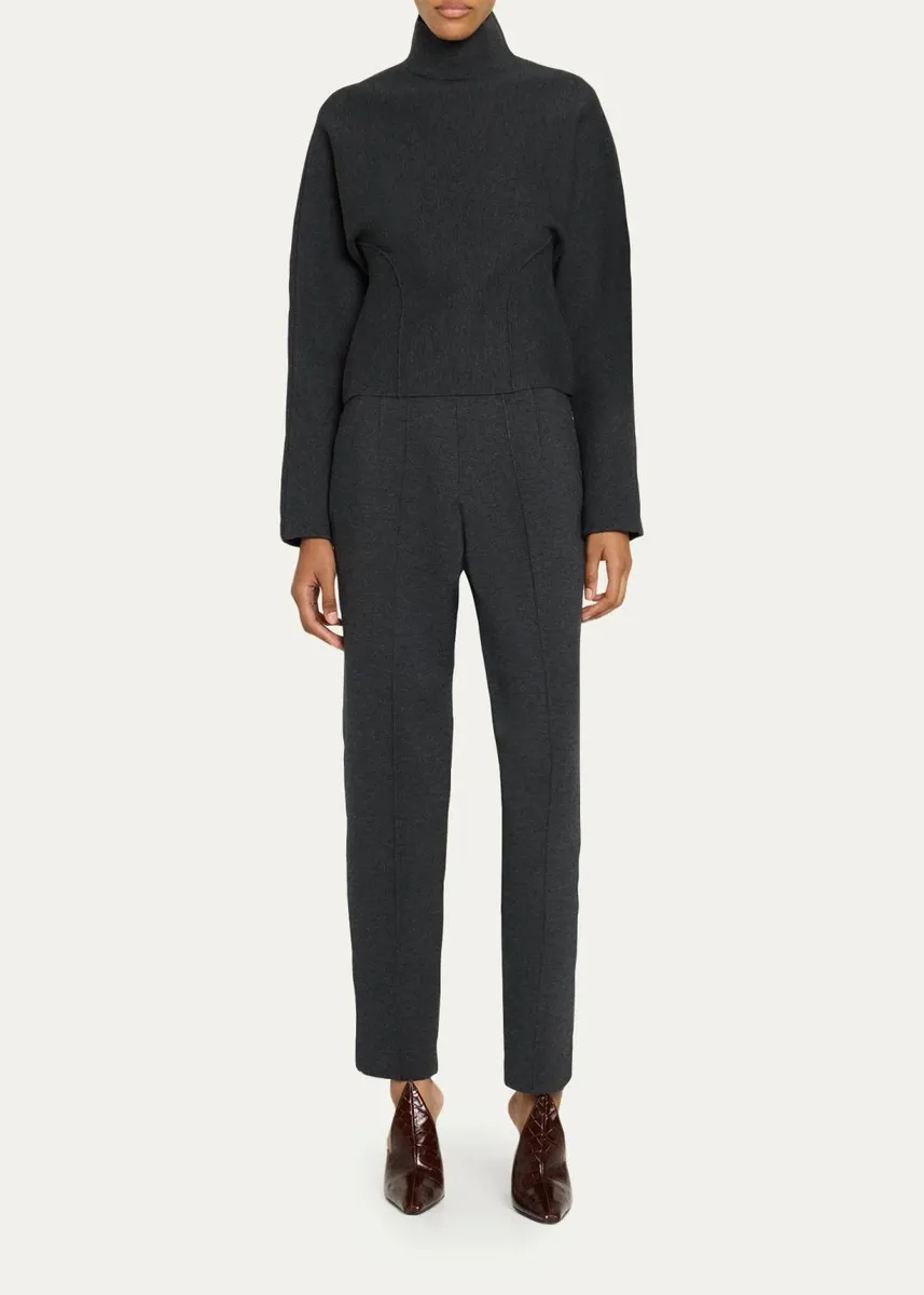 ALAÏA High-Rise Wool Knit Tapered-Leg Pants | Thumbnail 2 ALAÏA High-Rise Wool Knit Tapered-Leg Pants | Thumbnail 2