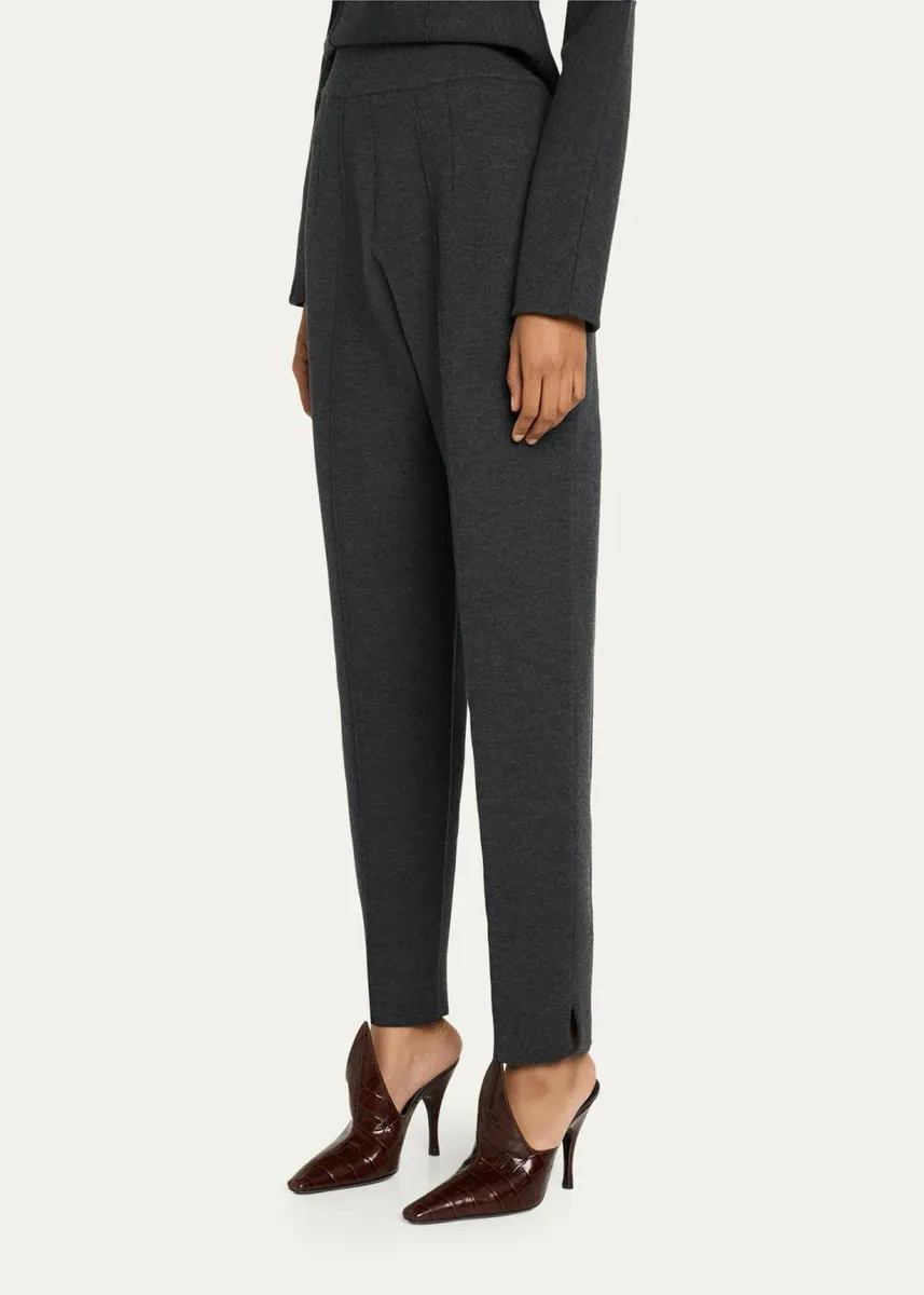 ALAÏA High-Rise Wool Knit Tapered-Leg Pants | Thumbnail 4 ALAÏA High-Rise Wool Knit Tapered-Leg Pants | Thumbnail 4