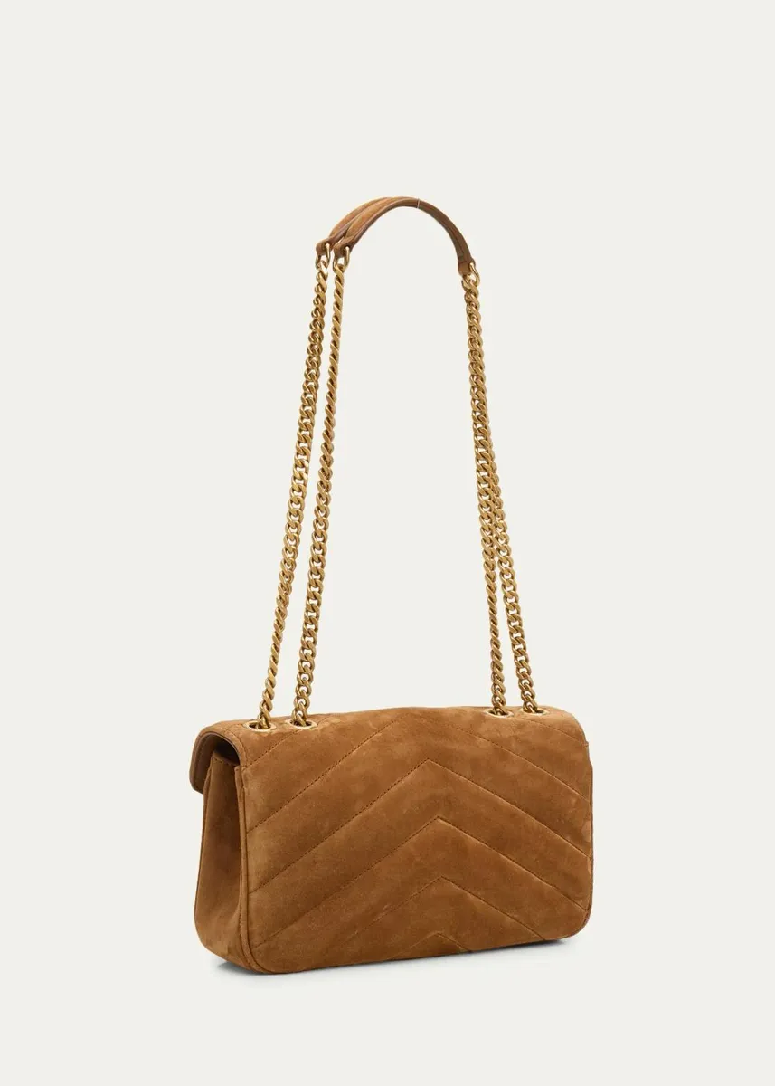 Saint Laurent Loulou Small Quilted Suede Shoulder Bag | Thumbnail 3 Saint Laurent Loulou Small Quilted Suede Shoulder Bag | Thumbnail 3