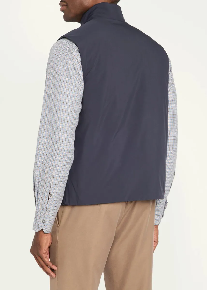 Baldassari Stand Collar Cotton Vest | Thumbnail 3 Baldassari Stand Collar Cotton Vest | Thumbnail 3