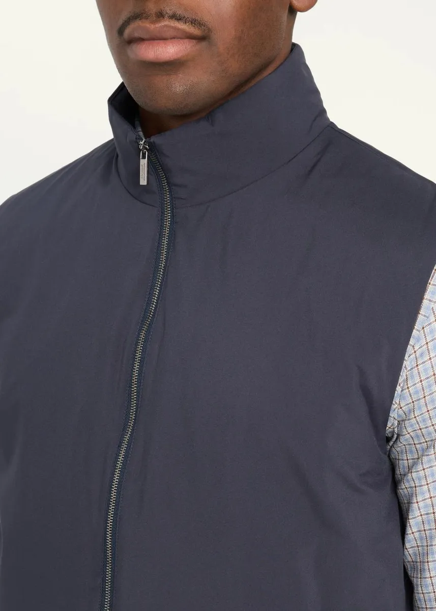 Baldassari Stand Collar Cotton Vest | Thumbnail 5 Baldassari Stand Collar Cotton Vest | Thumbnail 5