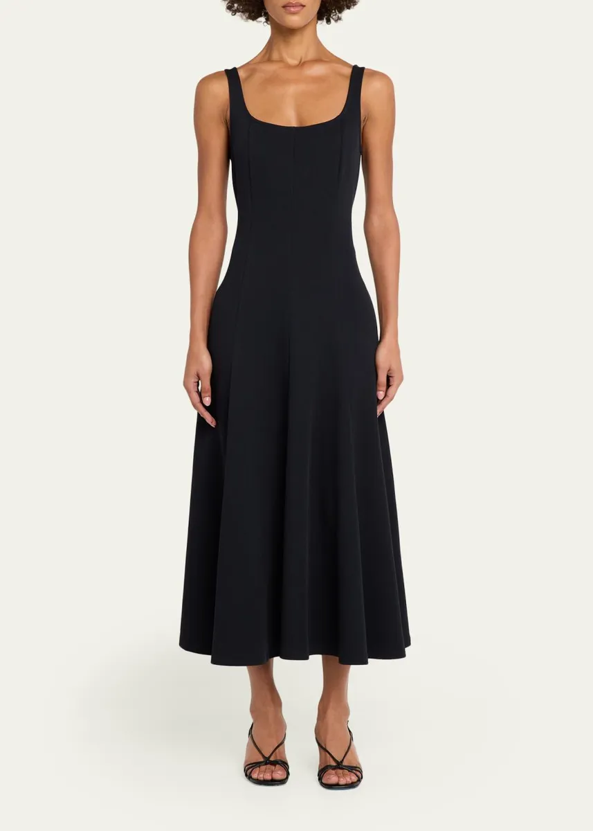 Vince Seamed Square-Neck Knit Midi Dress | Thumbnail 6 Vince Seamed Square-Neck Knit Midi Dress | Thumbnail 6